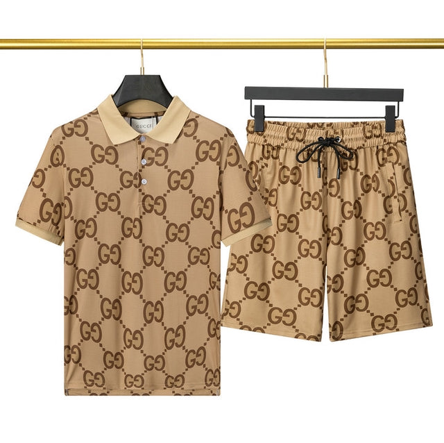 GG Florence Men Suit T-Shirt Shorts 2-Piece Set